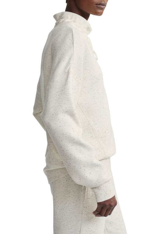 Shop Varley Oakdale Drawstring Sweatshirt In Ivory Marl Fleck