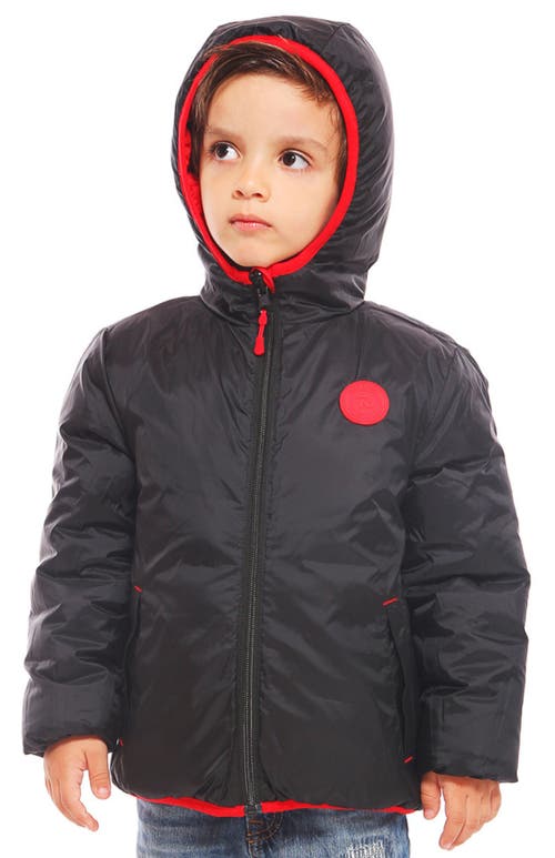 Shop Rokka&rolla Kids' Reversible Lightweight Puffer Jacket In Red/very Black