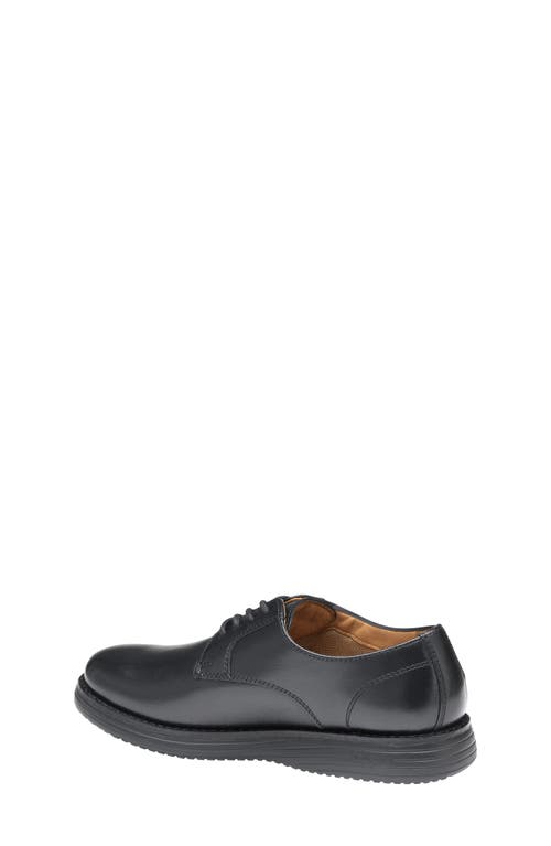 Shop Johnston & Murphy Kids' Upton Plain Toe Derby In Black Full Grain