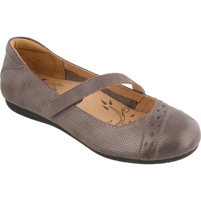 Taos Scamp Mary Jane Flat, Grey