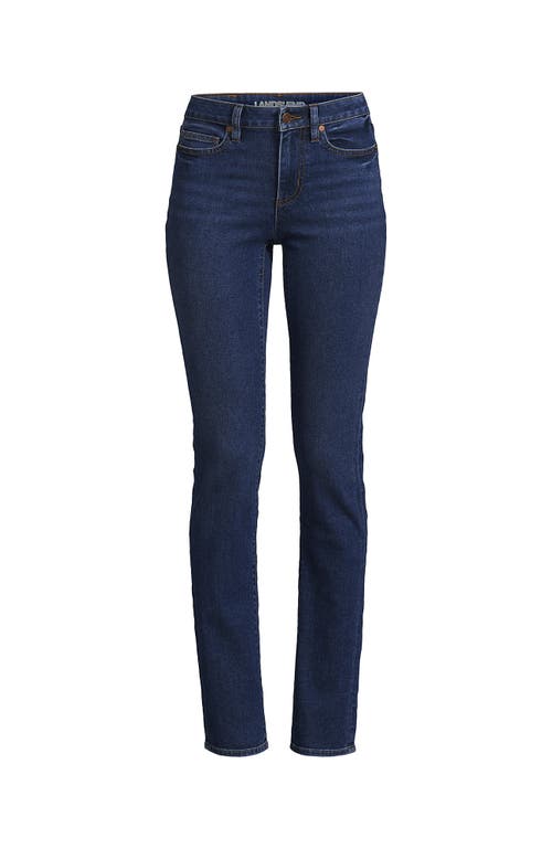 Shop Lands' End Tall Recover Mid Rise Straight Leg Blue Jeans In Port Indigo