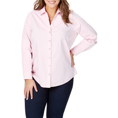 Plus Size Foxcroft Chrissy Non-Iron Shirt, Pink