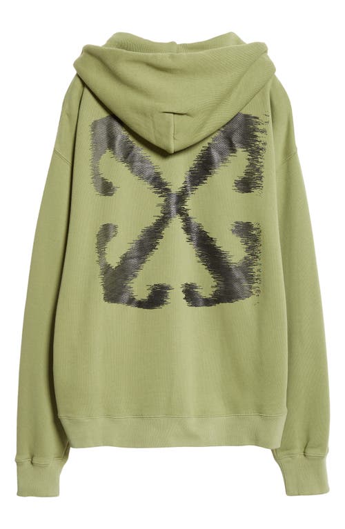 Shop Off-white Windy Arrow Skate Oversize Cotton Graphic Hoodie In Four Leaf Clover