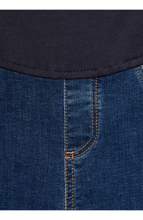 Shop Mango Over The Bump Flare Maternity Jeans In Dark Blue