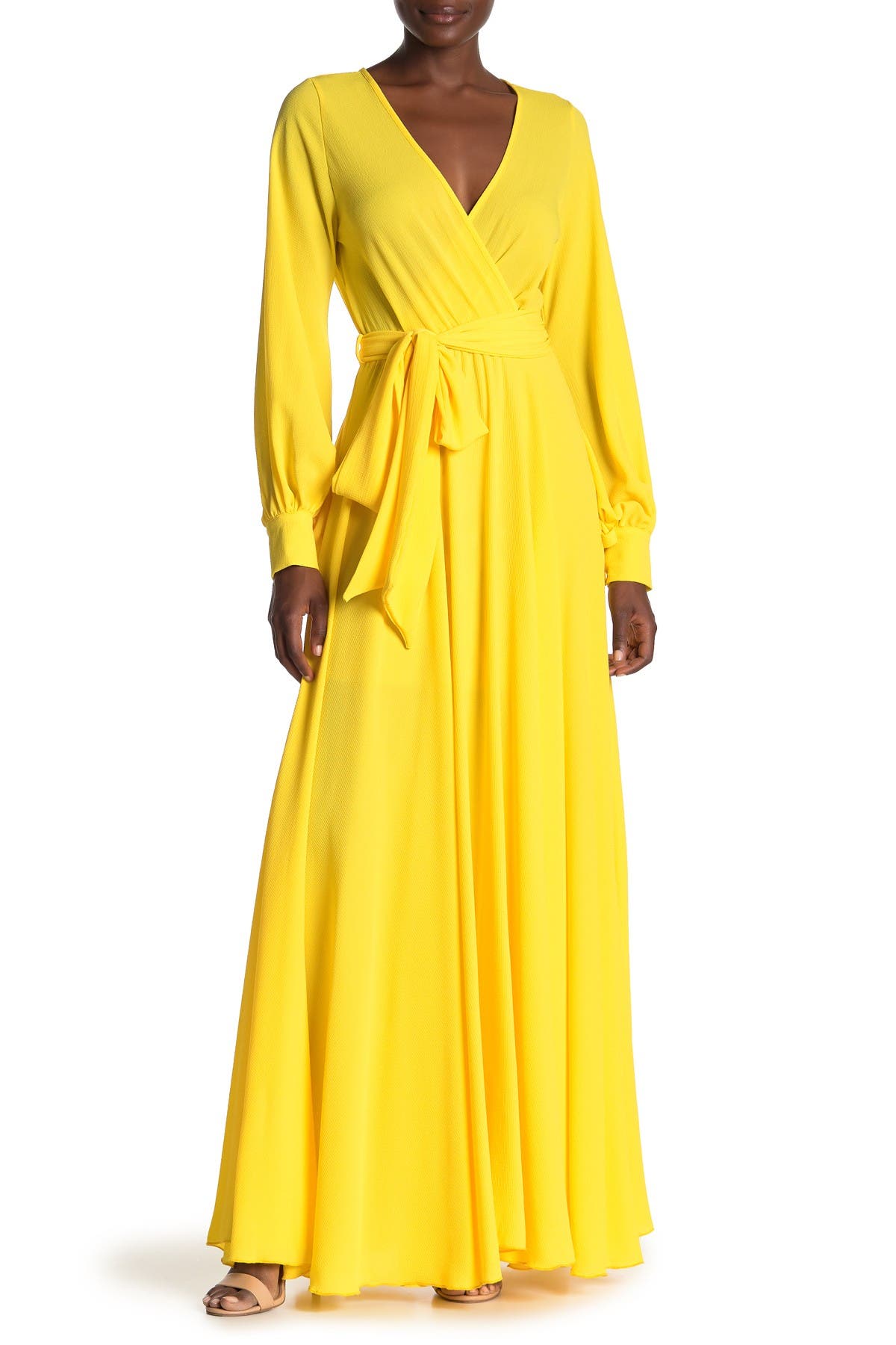 solid maxi dress with sleeves