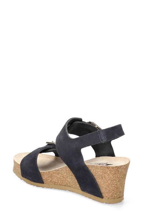 Mephisto Lissandra Platform Wedge Sandal In Deep Blue