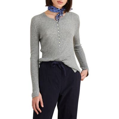 Alex Mill Wool Blend Henley Sweater, Grey