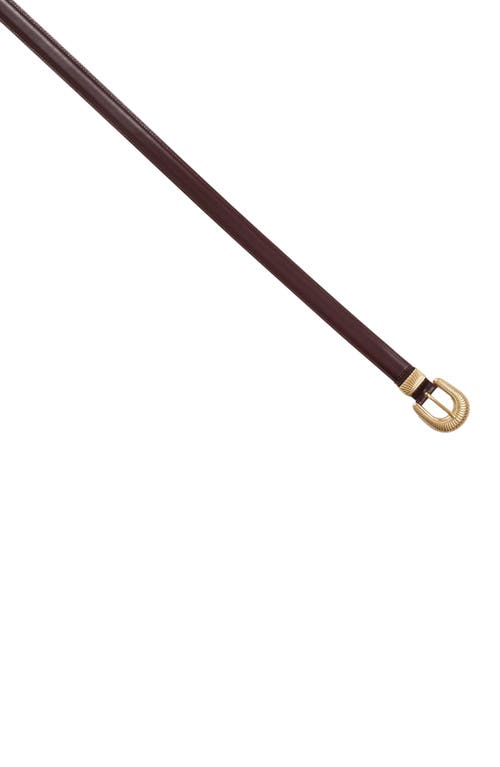 Shop Sandro Leather Belt In Bordeaux