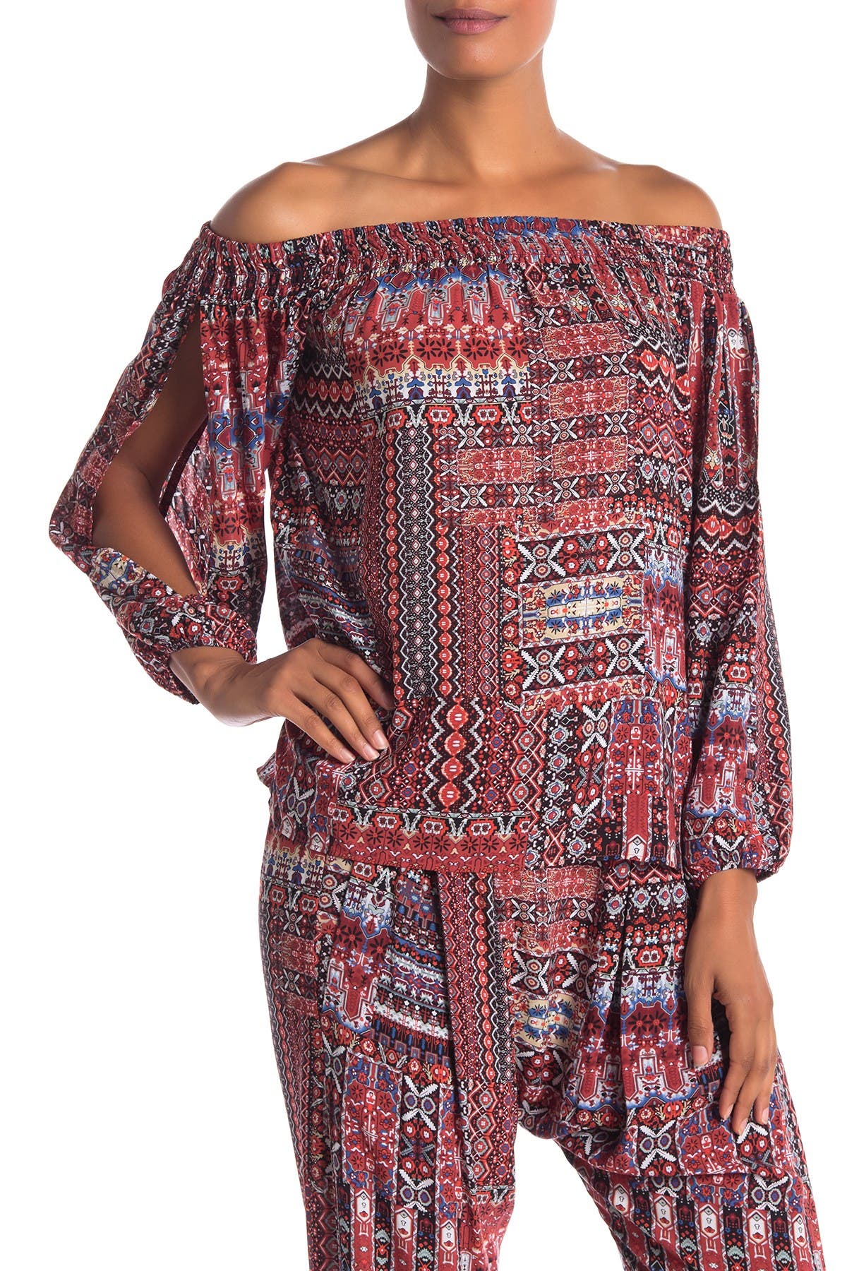 bcbg off the shoulder top