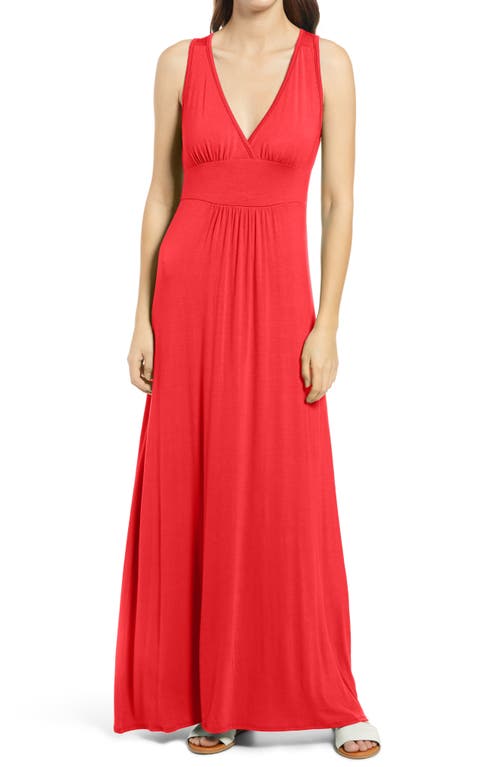 Solid Maxi Dress in Red Lipstick