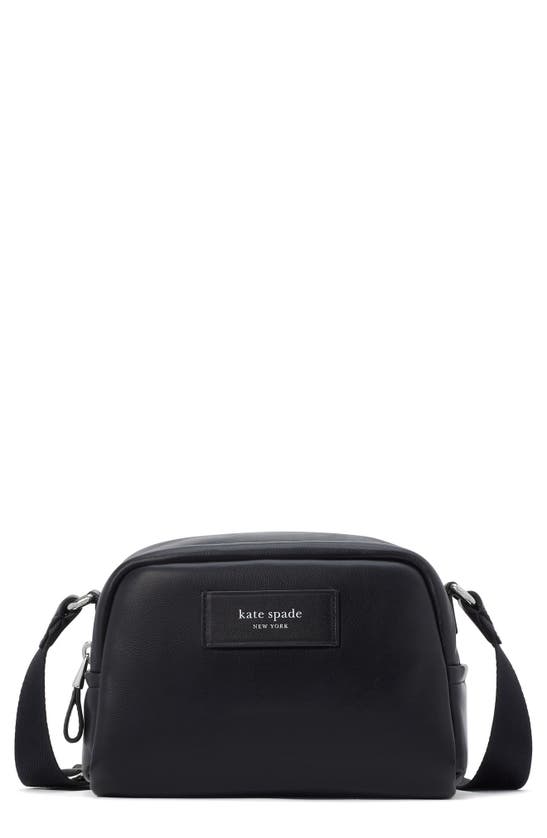 Shop Kate Spade New York Puffed Small Leather Crossbody Bag In Black