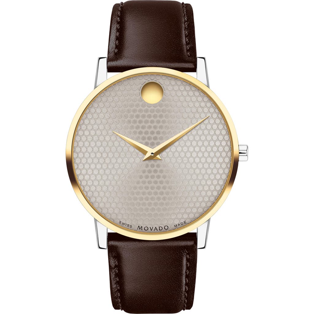 Movado Museum Classic Leather Strap Watch, 40mm In Brown