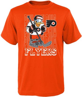 Philadelphia Flyers NHL Boys T-Shirt Orange White Crew Long Sleeve L 14-16  New