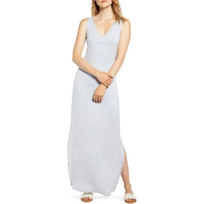 Bobeau Ansel Tie Back Jersey Maxi Dress, Blue