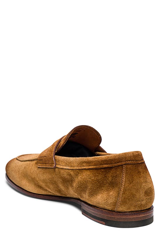 Shop Santoni Carlos Penny Loafer In Light Brown-c39