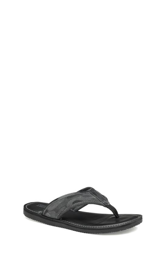 Johnston & Murphy Kids' Norris Camo Flip Flop In Dark Gray Camouflage ...