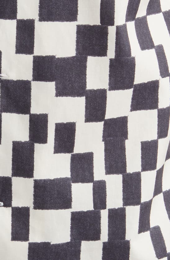 Frame Retro Print Oversized Button Down Camp Shirt In Dark Navy