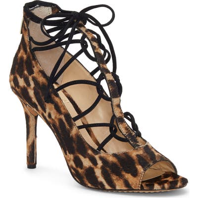 Vince Camuto Chennan Lace-Up Open Toe Pump- Black
