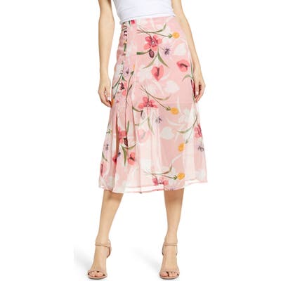 Leith Floral Chiffon Skirt, Pink