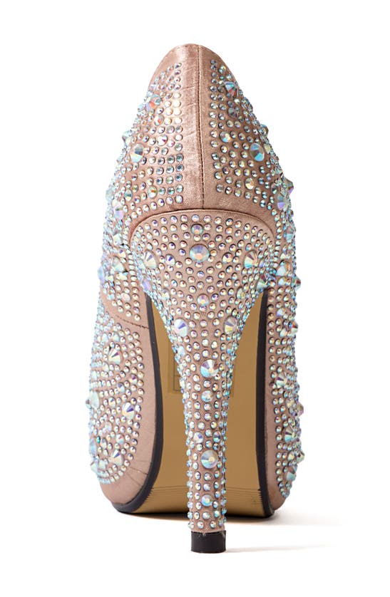 Lady Couture Lauren Rhinestone Embellished Platform Sandal In Champagne