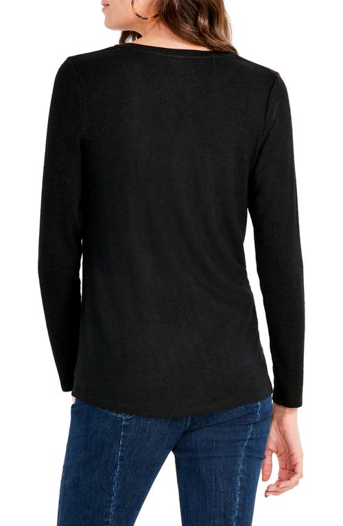 Nic + Zoe Sweet Dreams Long Sleeve Top In Black Onyx