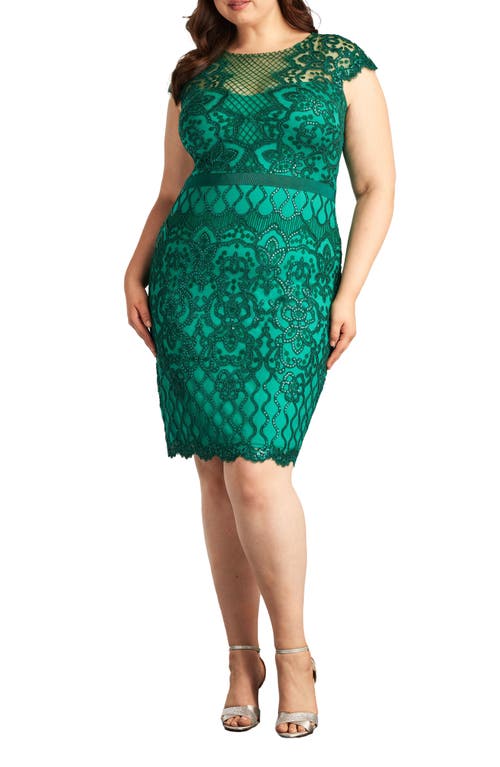 Tadashi Shoji Sequin Cap Sleeve Lace Dress at Nordstrom,