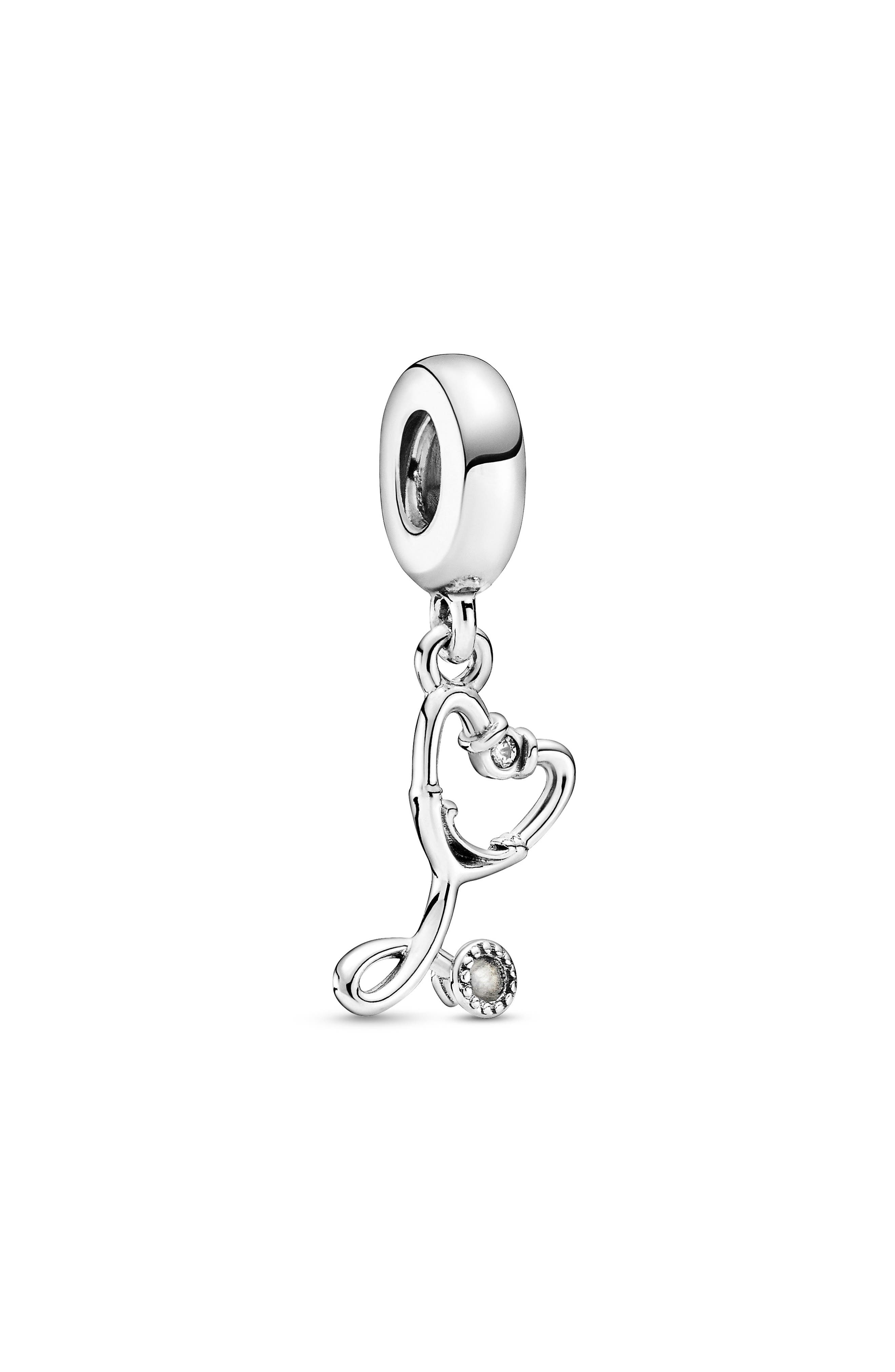 PANDORA Stethoscope Heart Dangle Charm in Silver at Nordstrom