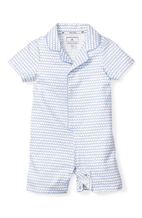 Petite Plume La Mere Classic Romper Blue at Nordstrom,