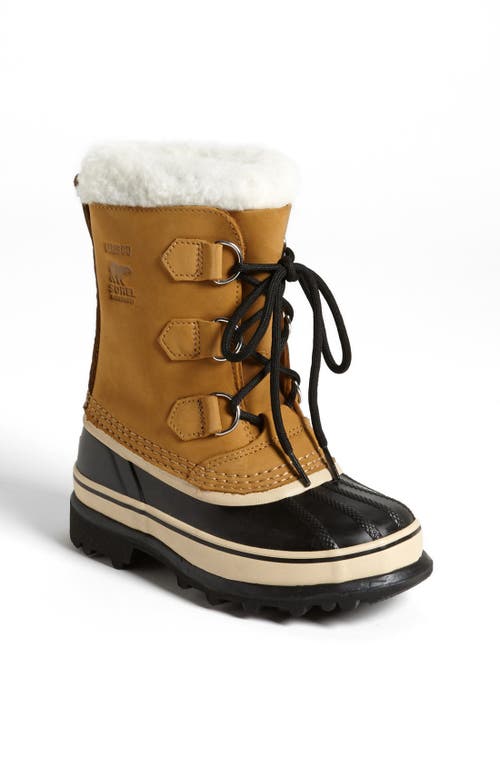 SOREL Youth Caribou WP Boot in Buff at Nordstrom, Size 1 M