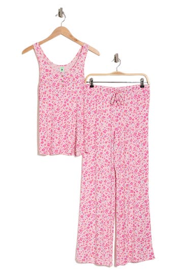 Honeydew Intimates Lounge Life Tank & Pants Pajamas In Cotton Candy Leopard