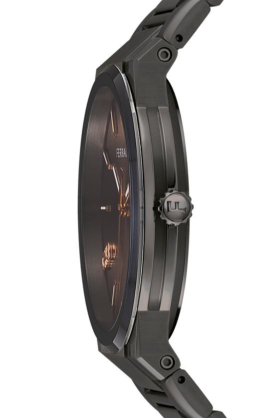 Shop Ferragamo Infinity Sapphire Bracelet Watch, 41mm In Ip Gunmetal