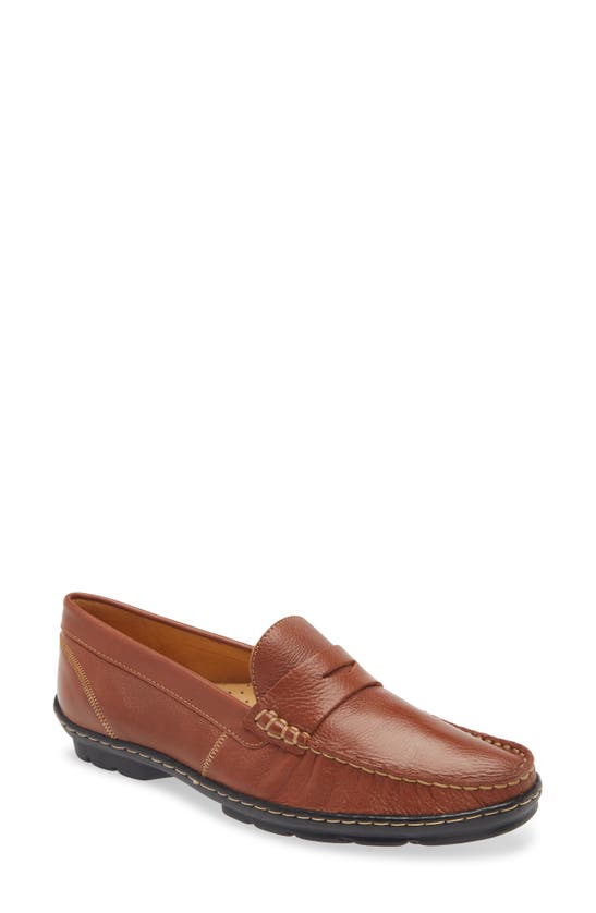 Shop Sandro Moscoloni Leather Penny Loafer In Tan