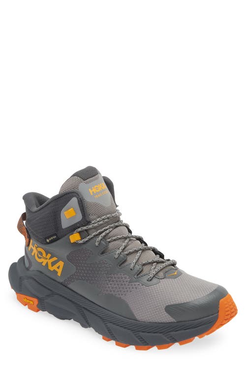 Hoka Trail Code Gtx Hiking Shoe In Castlerock / Persimmon Orange
