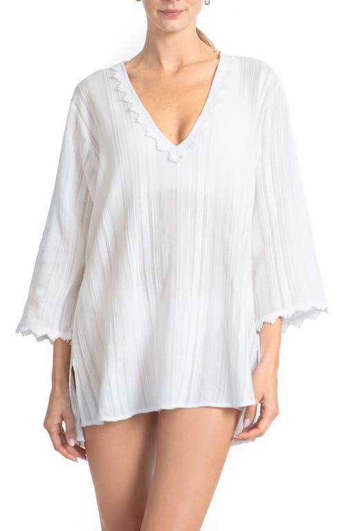 Robin Piccone Jo Lace Trim Cover-Up Tunic at Nordstrom,