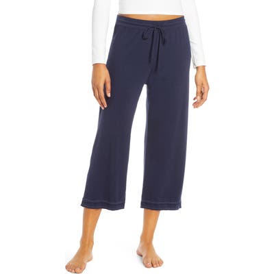 Groceries Apparel Lara Step Hem Crop Lounge Pants, Blue