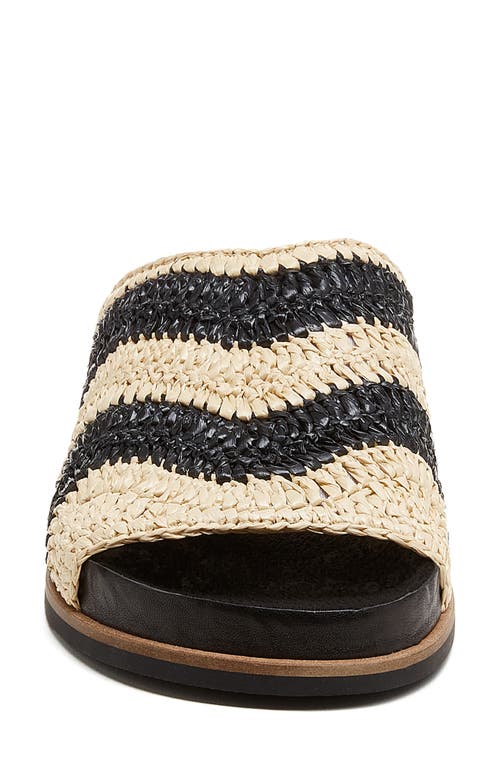 Kelsi Dagger Brooklyn Squish Raffia Sandal In Black/natural