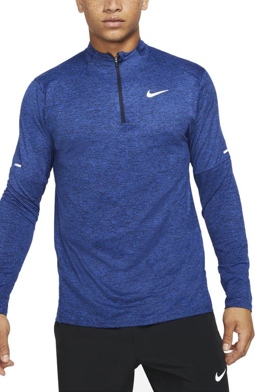 Nike Dri-FIT Element Half Zip Running Pullover in Obsidian/Game Royal/Silver at Nordstrom, Size Xx-Large