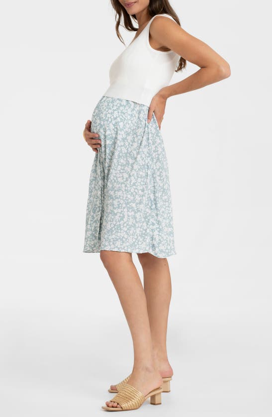 Shop Seraphine Sleeveless Maternity/nursing Dress In Sage