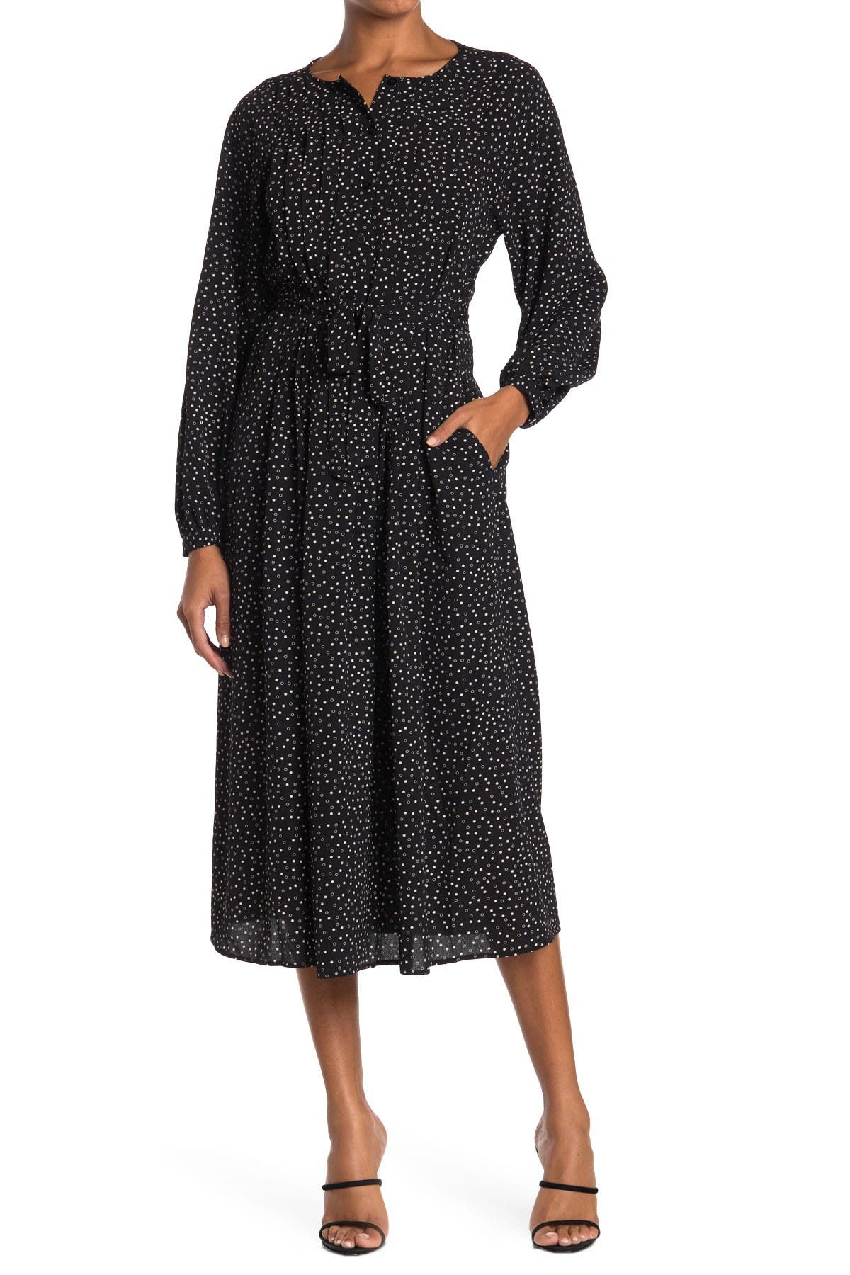 long sleeve button front dress