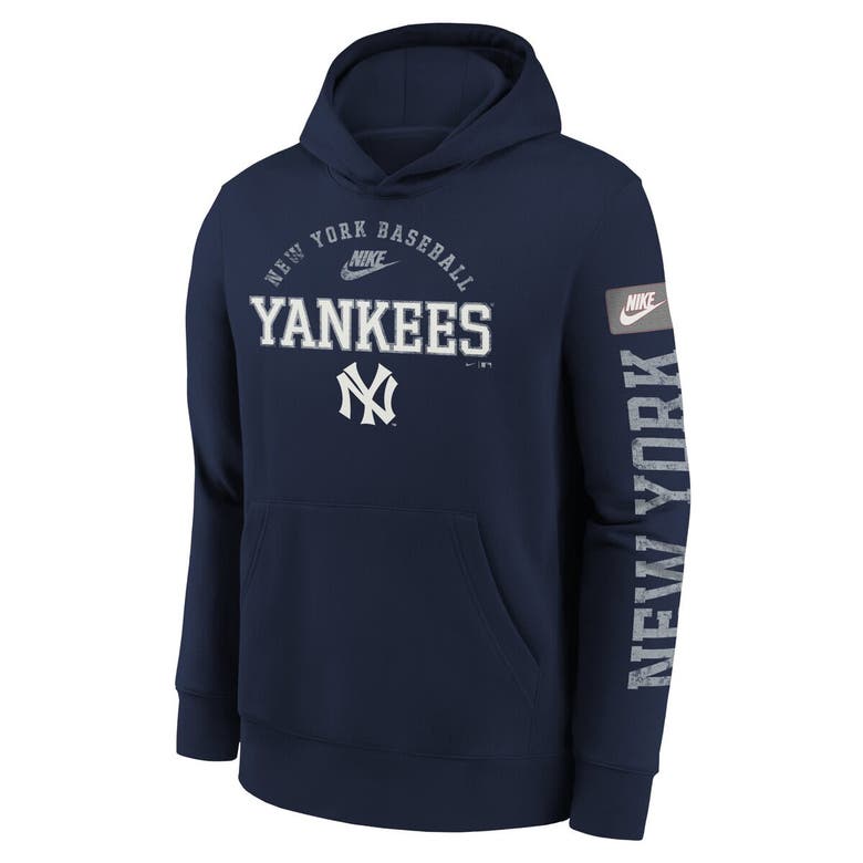 Shop Nike Youth  Navy New York Yankees Cooperstown Collection Splitter Club Fleece Pullover Hoodie