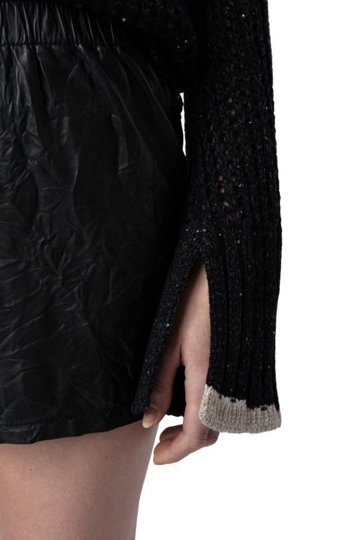 Shop Zadig & Voltaire Halty Weco Sequin Open Stitch Sweater In Noir