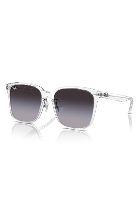 Shop Ray Ban Ray-ban 57mm Gradient Square Sunglassers In Clear