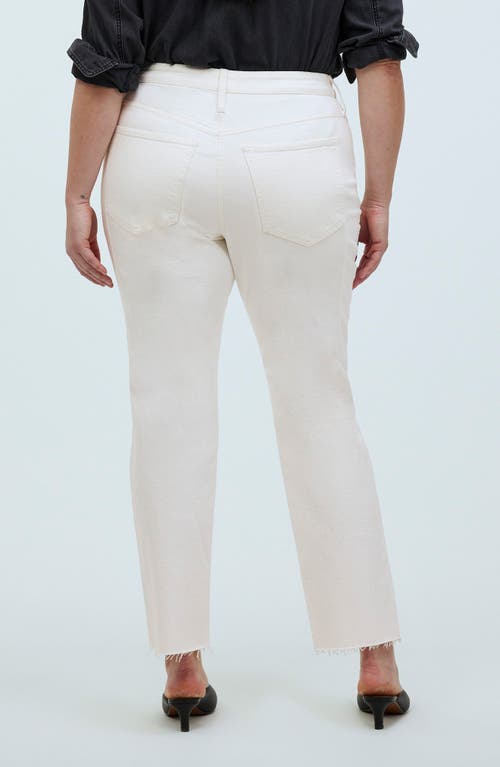 Madewell The Perfect Vintage High Rise Tapered Leg Raw Hem Jeans In Tile White