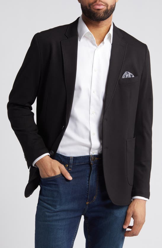 Shop Johnston & Murphy Xcflex Knit Blazer In Black