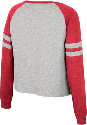 Women's Colosseum Cream Louisville Cardinals OHT Military Appreciation  Casey Raglan Long Sleeve Hoodie T-Shirt
