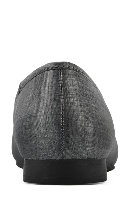 Cliffs By White Mountain Bocci Cap Toe Flat In Gunmetal Shimmer Fabric