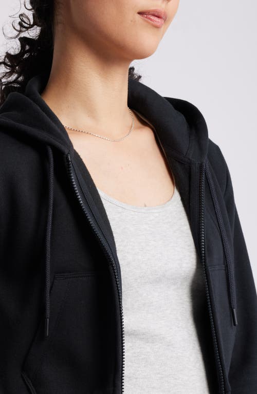 Shop Bp. Crop Zip Fleece Hoodie In Black Jet