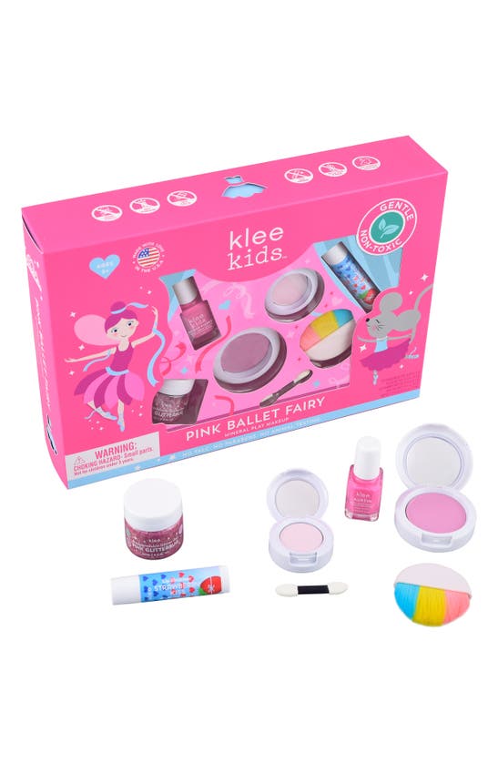 Klee Kids' Pink Ballet Fairy Deluxe Mineral Play Makeup Set In White