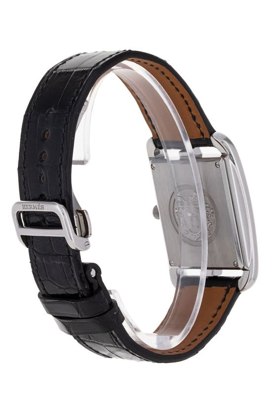 Shop Watchfinder & Co. Hermès  Cape Cod Leather Strap Watch, 29mm In White