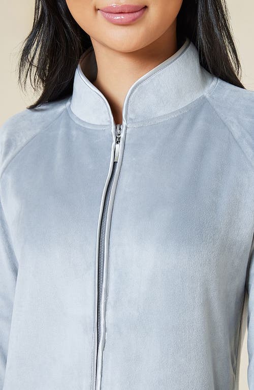 Softies Serenity Mandarin Collar Zip Robe In Grey
